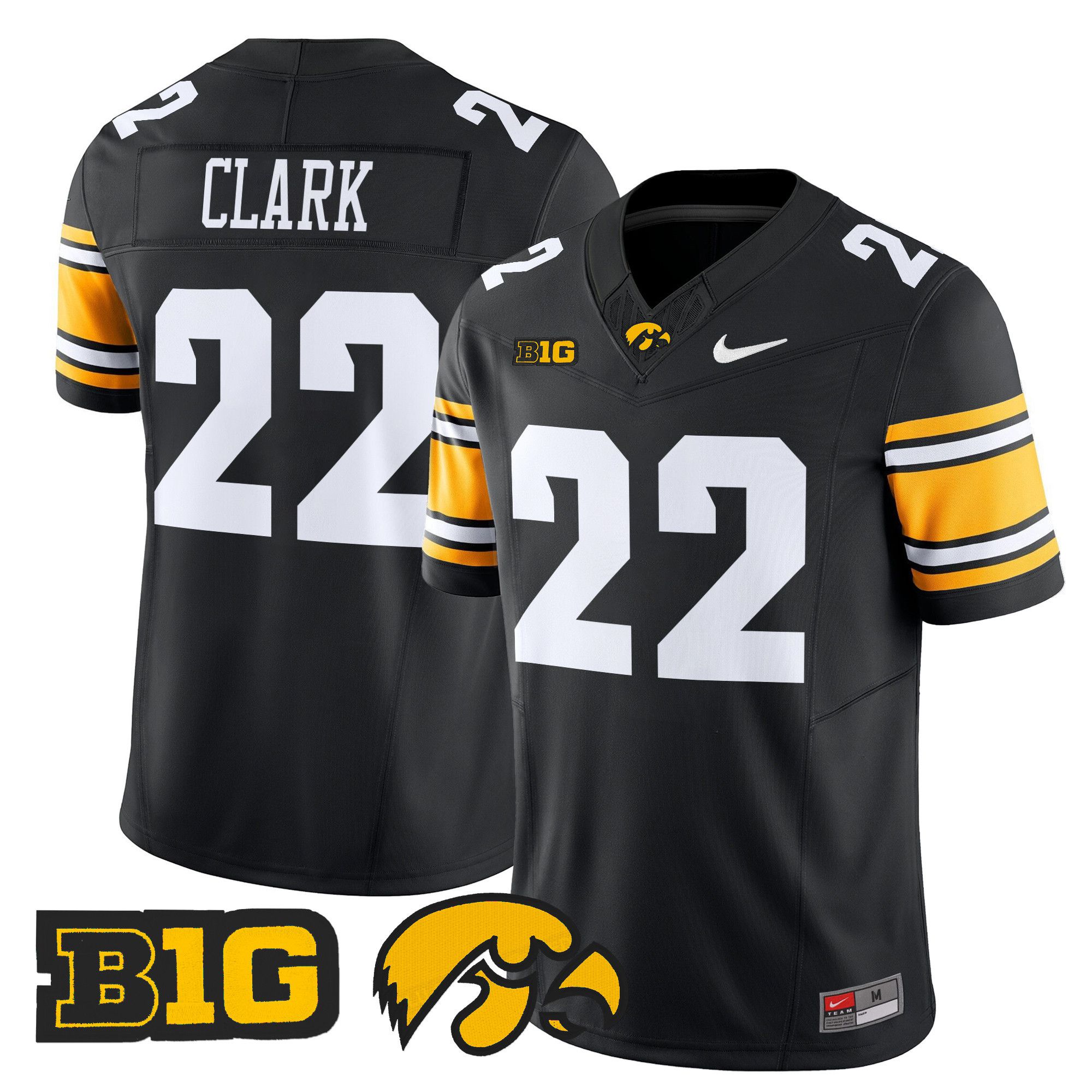 Men Iowa Hawkeyes #22 Clark Black Nike 2024 Vapor Limited NCAA Jersey style 1